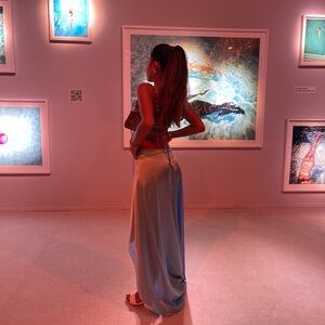 Elegant Blue Satin Dress